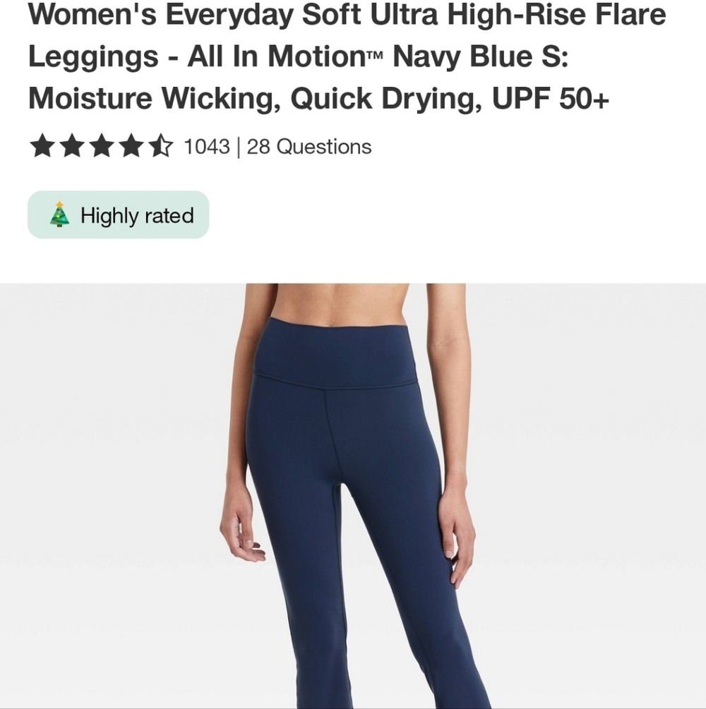 All In Motion Women's Deep Blue High-Rise Flare Leggings